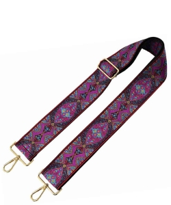 Wide Tribal Pattern Guitar Strap SS050RR FUCHSIA/RED